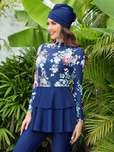 Load image into Gallery viewer, 2024 Women Modest Muslim Swimwear Sport Long Sleeves Swimsuit 3pcs Burkini + Bra Pad