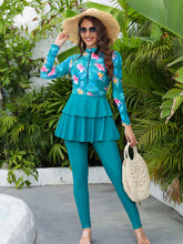 Load image into Gallery viewer, 2024 Women Modest Muslim Swimwear Sport Long Sleeves Swimsuit 3pcs Burkini + Bra Pad