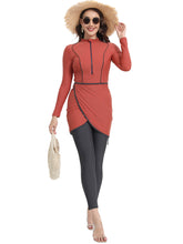 Load image into Gallery viewer, 2024 Women Modest Muslim Swimwear Sport Long Sleeves Swimsuit 3pcs Burkini + Bra Pad
