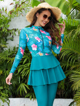 Load image into Gallery viewer, 2024 Women Modest Muslim Swimwear Sport Long Sleeves Swimsuit 3pcs Burkini + Bra Pad
