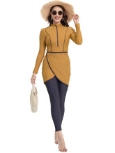 Load image into Gallery viewer, 2024 Women Modest Muslim Swimwear Sport Long Sleeves Swimsuit 3pcs Burkini + Bra Pad