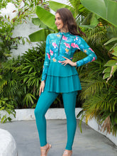 Load image into Gallery viewer, 2024 Women Modest Muslim Swimwear Sport Long Sleeves Swimsuit 3pcs Burkini + Bra Pad