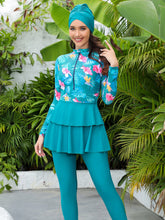 Load image into Gallery viewer, 2024 Women Modest Muslim Swimwear Sport Long Sleeves Swimsuit 3pcs Burkini + Bra Pad