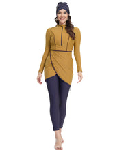 Load image into Gallery viewer, 2024 Women Modest Muslim Swimwear Sport Long Sleeves Swimsuit 3pcs Burkini + Bra Pad