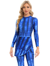 Load image into Gallery viewer, 2023 Women Modest Muslim Swimwear Casual Long Sleeves Swimsuit 4pcs Burkini + Bra Pad Navy Blue
