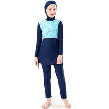 Load image into Gallery viewer, Full covered Modest Muslim Swimwear Burkini For Girl Blue