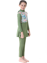 Load image into Gallery viewer, Full covered Modest Muslim Swimwear Burkini For Girl Green