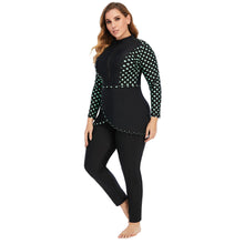 Load image into Gallery viewer, Green Print Muslim Swimwear Burkini
