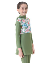 Load image into Gallery viewer, Full covered Modest Muslim Swimwear Burkini For Girl Green