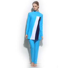 Load image into Gallery viewer, Modest Muslim Swimwear Burkini with Hijab Light Blue