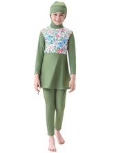 Load image into Gallery viewer, Full covered Modest Muslim Swimwear Burkini For Girl Green