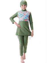 Load image into Gallery viewer, Full covered Modest Muslim Swimwear Burkini For Girl Green