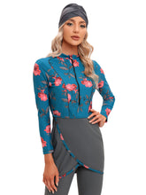 Load image into Gallery viewer, 2022 Women Modest Muslim Swimwear Patchwork Hijab Sport Long Sleeves Swimsuit 3pcs Islamic Burkini Wear Bathing Suit