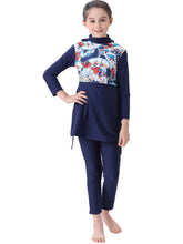 Load image into Gallery viewer, Full covered Modest Muslim Swimwear Burkini For Girl Blue