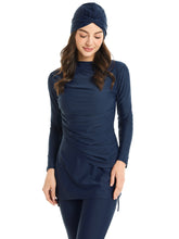 Load image into Gallery viewer, Modest Swimsuit Muslim Swimwear Burkini + Turban Blue