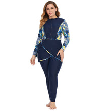 Load image into Gallery viewer, Blue Print Muslim Swimwear Burkini