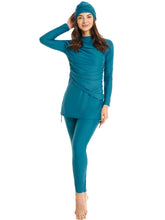 Load image into Gallery viewer, Modest Swimsuit Muslim Swimwear Burkini + Turban Malachite Green
