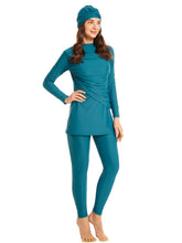 Load image into Gallery viewer, Modest Swimsuit Muslim Swimwear Burkini + Turban Malachite Green