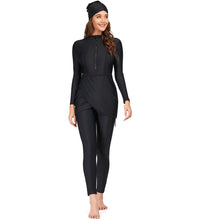 Load image into Gallery viewer, Solid Black Muslim Swimwear Burkini
