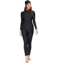 Load image into Gallery viewer, Solid Black Muslim Swimwear Burkini