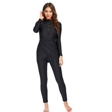 Load image into Gallery viewer, Solid Black Muslim Swimwear Burkini