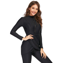 Load image into Gallery viewer, Solid Black Muslim Swimwear Burkini