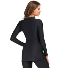 Load image into Gallery viewer, Solid Black Muslim Swimwear Burkini