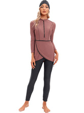 Load image into Gallery viewer, 2023 Women Modest Muslim Swimwear Sport Long Sleeves Swimsuit 3pcs Burkini + Bra Pad