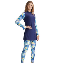 Load image into Gallery viewer, Sleeve print Modest  Muslim Swimwear Burkini with Hijab