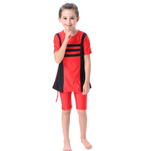 Load image into Gallery viewer, Semi-Covered Burkini for Girl Red & Black