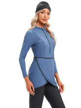 Load image into Gallery viewer, 2023 Women Modest Muslim Swimwear Sport Long Sleeves Swimsuit 3pcs Burkini + Bra Pad