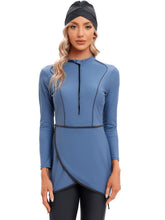 Load image into Gallery viewer, 2023 Women Modest Muslim Swimwear Sport Long Sleeves Swimsuit 3pcs Burkini + Bra Pad