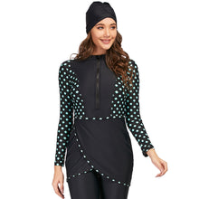 Load image into Gallery viewer, Green Print Muslim Swimwear Burkini