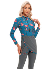 Load image into Gallery viewer, 2022 Women Modest Muslim Swimwear Patchwork Hijab Sport Long Sleeves Swimsuit 3pcs Islamic Burkini Wear Bathing Suit