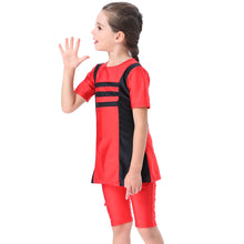 Load image into Gallery viewer, Semi-Covered Burkini for Girl Red & Black