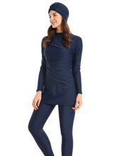 Load image into Gallery viewer, Modest Swimsuit Muslim Swimwear Burkini + Turban Blue