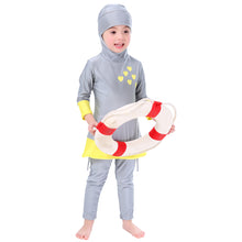 Load image into Gallery viewer, Full covered Modest Muslim Swimwear Burkini for Kid yellow