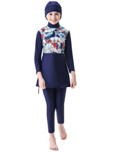 Load image into Gallery viewer, Full covered Modest Muslim Swimwear Burkini For Girl Blue