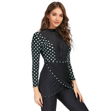 Load image into Gallery viewer, Green Print Muslim Swimwear Burkini