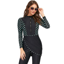 Load image into Gallery viewer, Green Print Muslim Swimwear Burkini