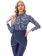 Load image into Gallery viewer, Muslim Swimwear Burkini with Bra Pad + Zipper Small floral