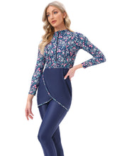 Load image into Gallery viewer, Muslim Swimwear Burkini with Bra Pad + Zipper Small floral