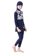 Load image into Gallery viewer, Full covered Modest Muslim Swimwear Burkini For Girl Blue