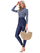 Load image into Gallery viewer, Muslim Swimwear Burkini with Bra Pad + Zipper Small floral