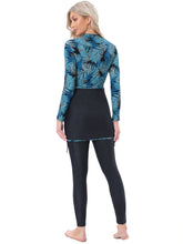 Load image into Gallery viewer, Muslim Swimwear Burkini with Bra Pad + Zipper Palmetto Leaf