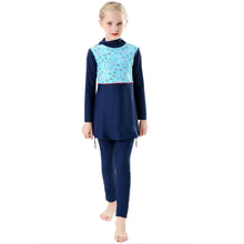 Load image into Gallery viewer, Full covered Modest Muslim Swimwear Burkini For Girl Blue