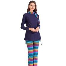 Load image into Gallery viewer, Scarf Collar Style Modest Muslim Swimwear Burkini Rainbow