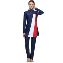 Load image into Gallery viewer, Modest  Muslim Swimwear Burkini with Hijab Blue