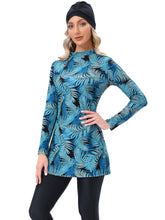 Load image into Gallery viewer, Muslim Swimwear Burkini with Bra Pad  Palmetto Leaf