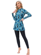 Load image into Gallery viewer, Muslim Swimwear Burkini with Bra Pad  Palmetto Leaf